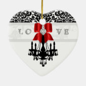 KERST Kroonluchter Hart Boog Ornament rood (Achterkant)