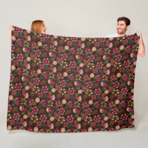Kerst Kruiden & Bloem Botanisch Patroon Fleece Deken