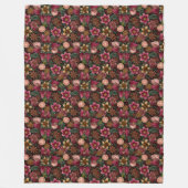 Kerst Kruiden & Bloem Botanisch Patroon Fleece Deken (Voorkant)