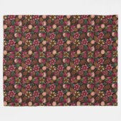 Kerst Kruiden & Bloem Botanisch Patroon Fleece Deken (Voorkant (Horizontaal))