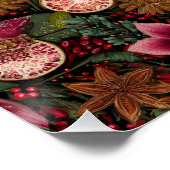 Kerst Kruiden & Bloem Botanisch Patroon Perfect Poster (Hoek)