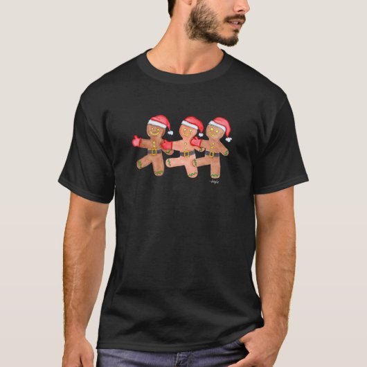 Kerst Kruidkoek Dansers T-shirt (Voorkant)