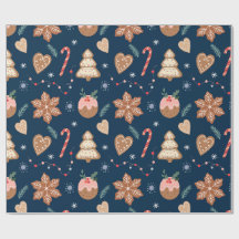 Kerst Kruidkoek Koekje Navy Naadloos patroon