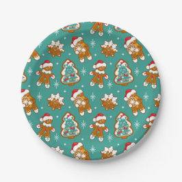 Kerst Kruidkoek Koekjes Papieren Bordje
