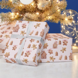 Kerst Kruidkoek Koekjes Patroon Cadeaupapier