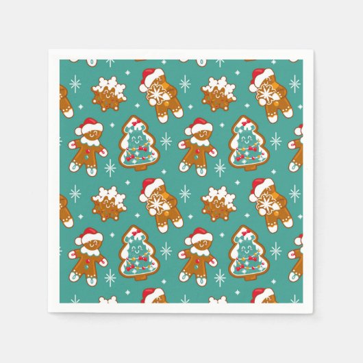 Kerst Kruidkoek Koekjes Servet (Voorkant)