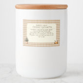 Kerst Kruidkoek Mix Bruine Gingham Labels Voedselcontainer Etiket (Voorkant)