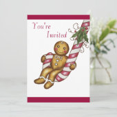 Kerst Kruidkoek Uitnodiging (Staand voorkant)