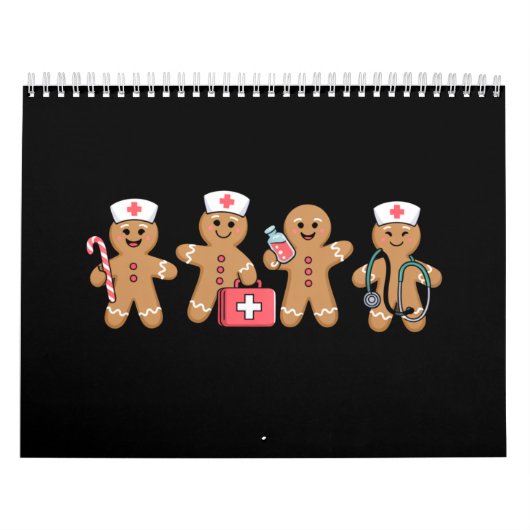 Kerst Kruidkoek Verpleegster Team Crew Cadeaus Kalender (Hoes)