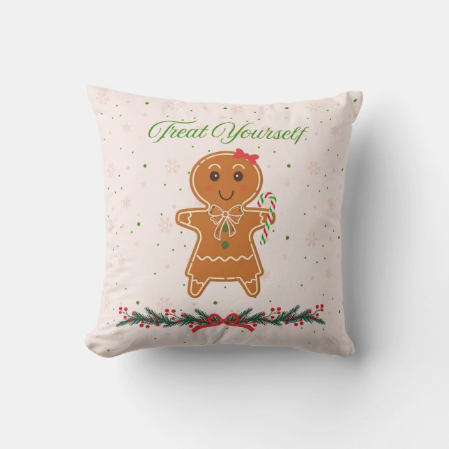 Kerst Kruidkoek Vrouw Kussen (Voorkant)