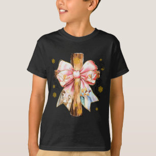 Kerst Kruis Jezus Geboorte Engel Boog Kerstmis T-shirt