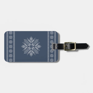 Kerst kruissteek sneeuwvlok ontwerp bagagelabel