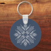 Kerst kruissteek sneeuwvlok ontwerp sleutelhanger (Voorkant)