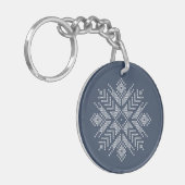 Kerst kruissteek sneeuwvlok ontwerp sleutelhanger (Voorkant Links)