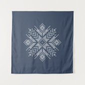 Kerst kruissteek sneeuwvlok ontwerp wandkleed (Voorkant (horizontaal))