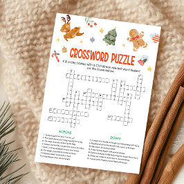 Kerst Kruiswoordpuzzel Spel Feestdagenkaart