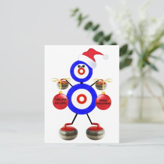 Kerst krullen feestdagenkaart (Staand voorkant)