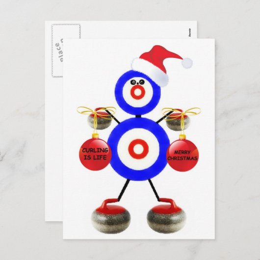 Kerst krullen feestdagenkaart (Voorkant / Achterkant)