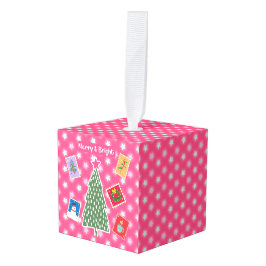 Kerst Kubus Ornament vrolijk en helder