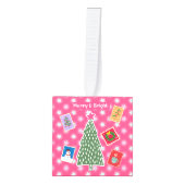 Kerst Kubus Ornament vrolijk en helder (Voorkant)