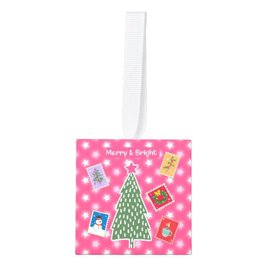 Kerst Kubus Ornament vrolijk en helder (Voorkant)