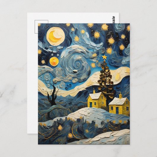 Kerst  Kunst Geïnspireerd door Van Gogh Briefkaart (Voorkant / Achterkant)