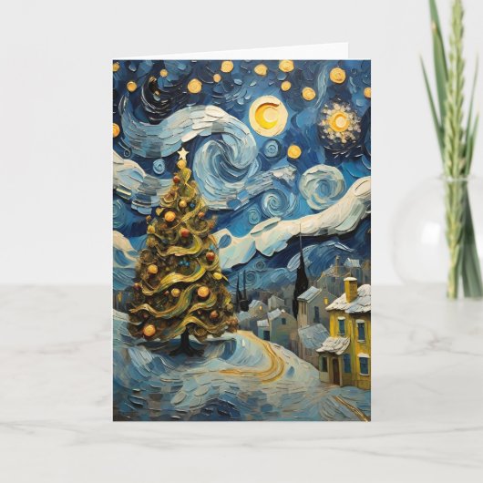 Kerst  Kunst Geïnspireerd door Van Gogh Feestdagen Kaart (Voorkant)
