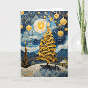 Kerst Kunst Geïnspireerd door Van Gogh Feestdagen Kaart