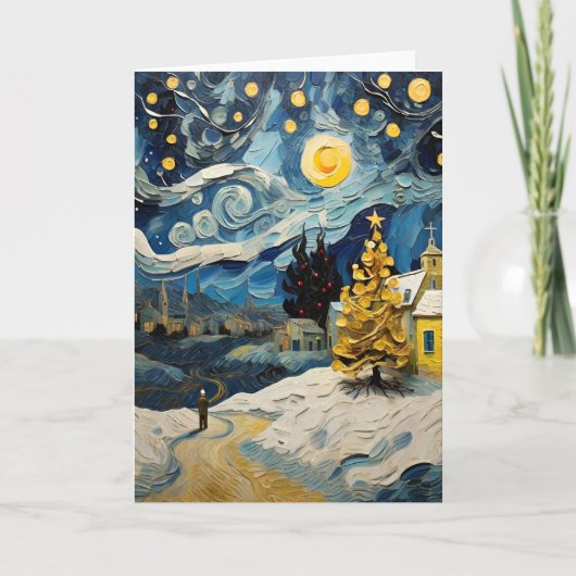 Kerst  Kunst Geïnspireerd door Van Gogh Feestdagen Kaart (Voorkant)