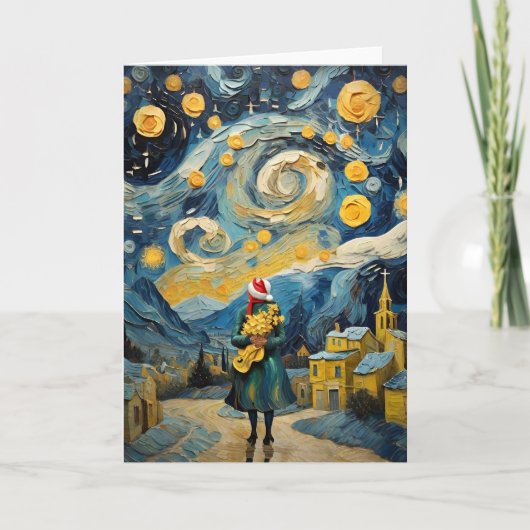 Kerst  Kunst Geïnspireerd door Van Gogh Feestdagen Kaart (Voorkant)