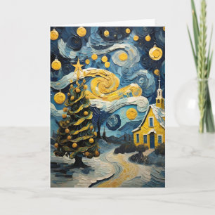 Kerst  Kunst Geïnspireerd door Van Gogh Feestdagen Kaart