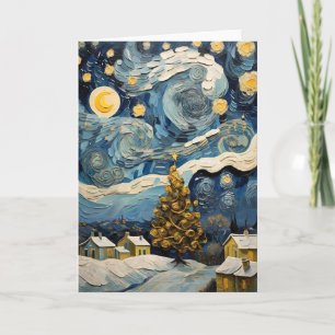 Kerst Kunst Geïnspireerd door Van Gogh Feestdagen Kaart