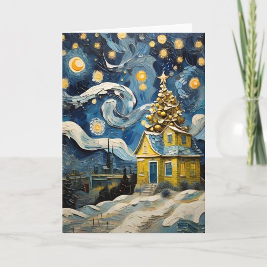 Kerst  Kunst Geïnspireerd door Van Gogh Feestdagen Kaart (Voorkant)