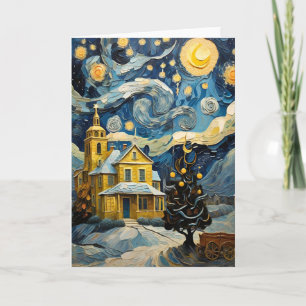 Kerst Kunst Geïnspireerd door Van Gogh Feestdagen Kaart