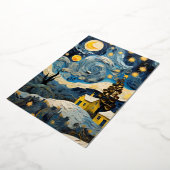 Kerst  Kunst Geïnspireerd door Van Gogh Folie Feestdagenkaart (Gedraaid)