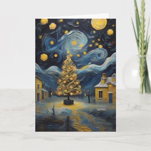 Kerst  Kunst Geïnspireerd door Van Gogh Kaart (Voorkant)