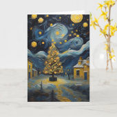 Kerst  Kunst Geïnspireerd door Van Gogh Kaart (Gele Bloem)