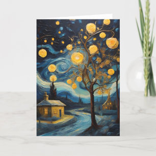 Kerst Kunst Geïnspireerd door Van Gogh Kaart