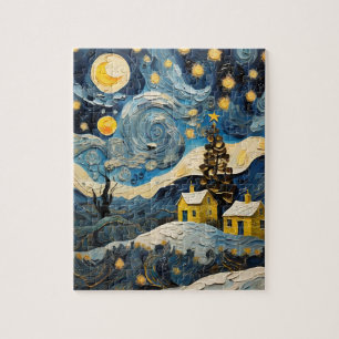 Kerst Kunst Geïnspireerd door Van Gogh Legpuzzel