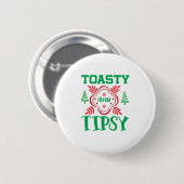 Kerst Kunst Toasty En Tipsy Ronde Button 5,7 Cm (Voorkant /achterkant)