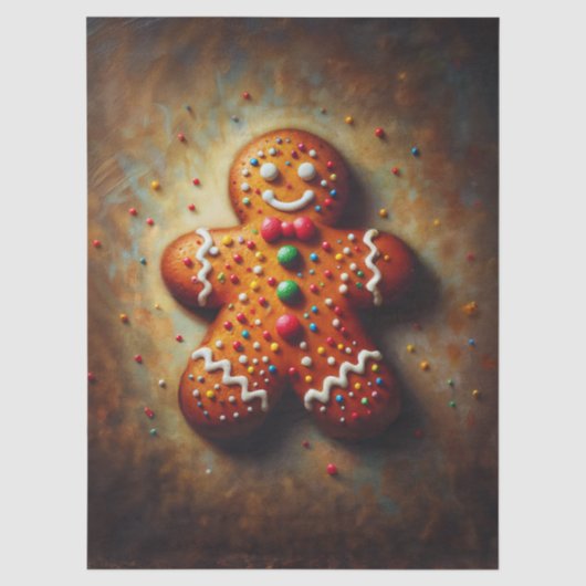 Kerst Kunst van Koekhuisjes Tissuepapier (Voorkant)