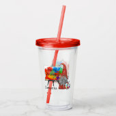 Kerst Kunstenaar Gnome Acryl Drinkbeker (Achterkant)
