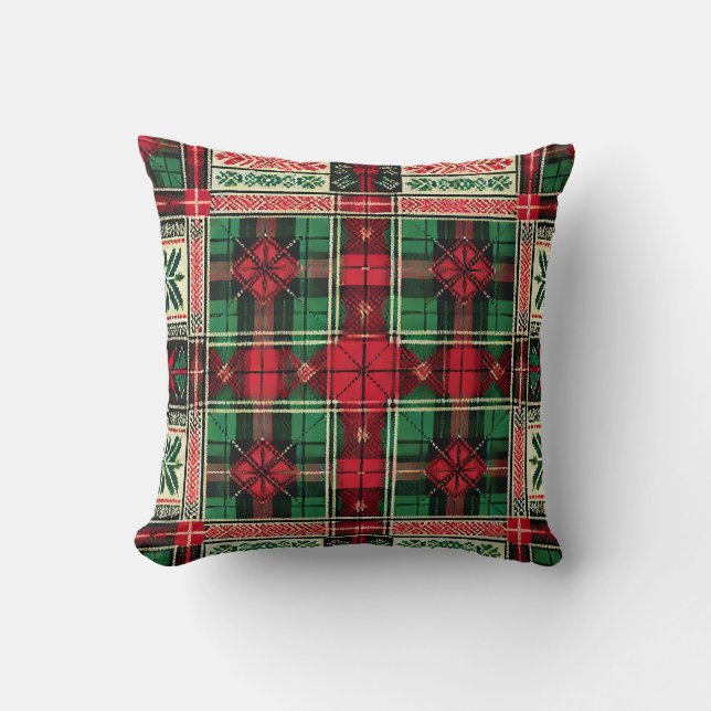 Kerst Kussen Design – Klassiek Rood en Groen (Voorkant)
