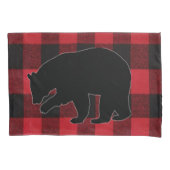Kerst Kussen Hoesjes Rood Plaid Zwart Beer Kussensloop (Voorkant-Links)