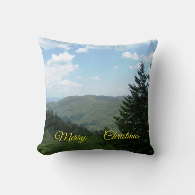 Kerst Kussen met Berglandschap (Voorkant)