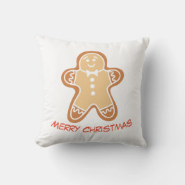 Kerst Kussen met Gebruine Brood Man