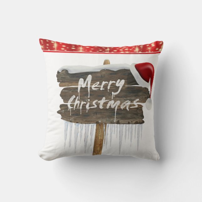 Kerst Kussen, Prettig Kerstfeest Kussen (Voorkant)