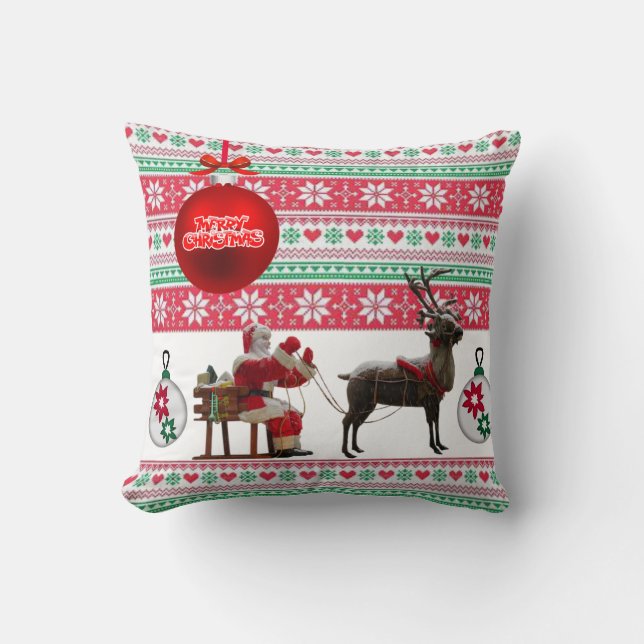 Kerst Kussen, Prettig Kerstfeest Kussen (Voorkant)