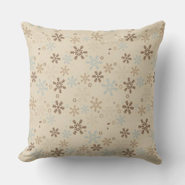 Kerst Kussen-Sneeuwvlokken Kussen (Voorkant)
