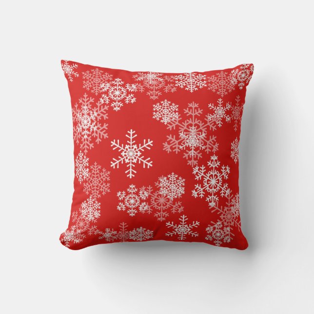 Kerst Kussen-Sneeuwvlokken Kussen (Voorkant)
